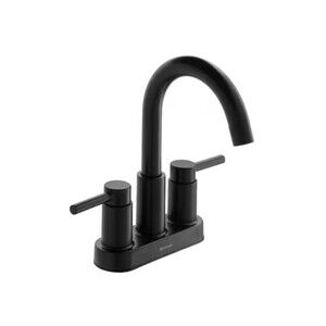 Dorind 4 in. Centerset 2-Handle High-Arc Bathroom Faucet in Matte Black